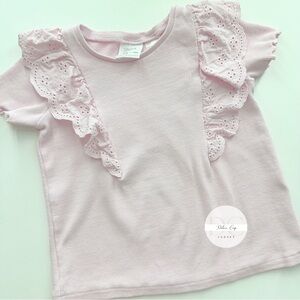ZARA Pink T-Shirt With Embroidery Size 3-4